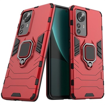 Xiaomi 12 Pro Hybrid Case met Ringhouder - Rood