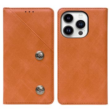 Idewei iPhone 14 Pro Retro Wallet Case - Bruin