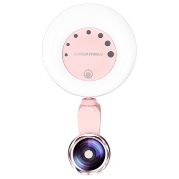 iCarer Family Beauty Selfie LED-lamp en cameralens - roze