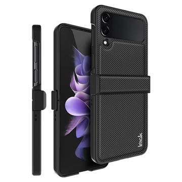 Imak Ruiyi Samsung Galaxy Z Flip4 Hybrid Case - Koolstofvezel - Zwart