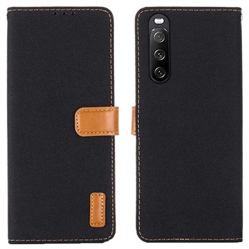 Jeans Series Sony Xperia 10 III, Xperia 10 III Lite Portemonnee Hoesje - Zwart