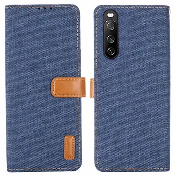 Jeans Series Sony Xperia 10 III, Xperia 10 III Lite Portemonnee Hoesje - Donkerblauw