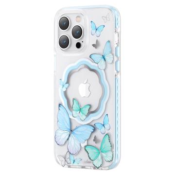 Kingxbar Butterfly Shiny iPhone 14 Pro Max Hybride Hoesje - Blauw