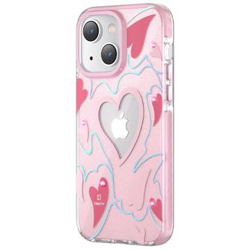 Kingxbar Heart Star iPhone 14 Hybride Hoesje - Roze