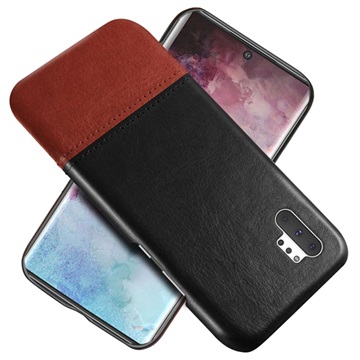 KSQ Bi-Color Series Samsung Galaxy Note10+ Case - Zwart / Donkerbruin