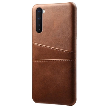 OnePlus Nord KSQ Bekleed Plastic Hoesje met Kaartsleuven - Bruin