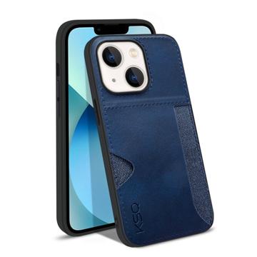 KSQ Style-D iPhone 14 Plus Hoesje met Kaartvak - Blauw