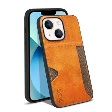 KSQ Style-D iPhone 14 Plus Hoesje met Kaartvak - Oranje