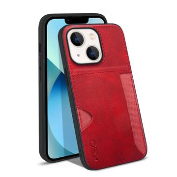 KSQ Style-D iPhone 14 Plus Hoesje met Kaartvak - Rood