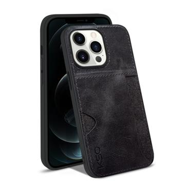 KSQ Style-D iPhone 14 Pro Max Hoesje met Kaartvak - Zwart