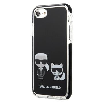 Karl Lagerfeld & Choupette iPhone 7/8/SE (2020)/SE (2022) Hybride Hoesje - Zwart