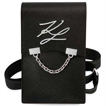 Karl Lagerfeld Autograph Chain Schoudertas voor Smartphone - Zwart