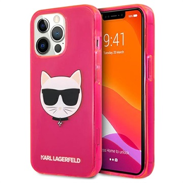 Karl Lagerfeld Choupette Fluo iPhone 13 Pro Max TPU Hoesje - Roze