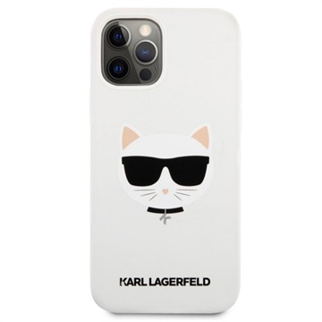 Karl Lagerfeld Choupette iPhone 12 Pro Max siliconen hoesje - wit