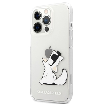 Karl Lagerfeld Clear iPhone 14 Pro TPU Hoesje - Choupette Eat