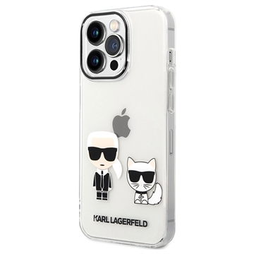 Karl Lagerfeld Ikonik Karl & Choupette iPhone 14 Pro Max Cover - Doorzichtig