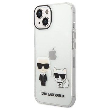 Karl Lagerfeld Ikonik Karl & Choupette iPhone 14 Cover - Doorzichtig