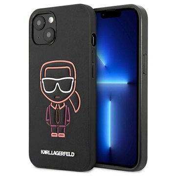 Karl Lagerfeld Ikonik Outline iPhone 13 Hybride Hoesje - Zwart