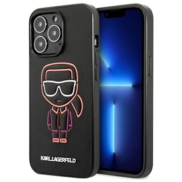 Karl Lagerfeld Ikonik Outline iPhone 13 Pro Max Hybride Hoesje - Zwart