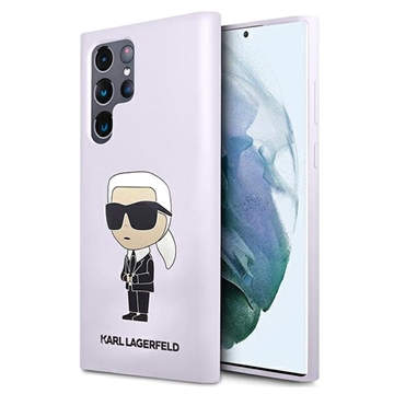 Karl Lagerfeld Ikonik Samsung Galaxy S23 Ultra 5G siliconen hoesje - Paars