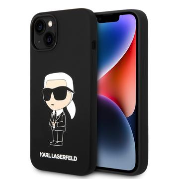 iPhone 15 Karl Lagerfeld Ikonik siliconen hoesje - Zwart