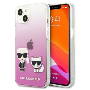 Karl Lagerfeld Karl & Choupette iPhone 13 Hybride Hoesje - Roze