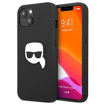 Karl Lagerfeld Karl Head iPhone 13 Hybrid Case - Zwart