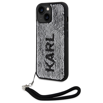 iPhone 13 Karl Lagerfeld Reversible Sequins Hoesje - Zwart / Zilver