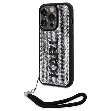 iPhone 13 Pro Max Karl Lagerfeld Reversible Sequins Hoesje - Zwart / Zilver