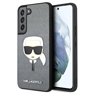 Karl Lagerfeld Saffiano Karl's Head Samsung Galaxy S22+ 5G Hoesje - Zilver