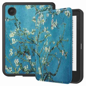 Kobo Clara 2E Smart Folio Hoesje - Wit Bloemen