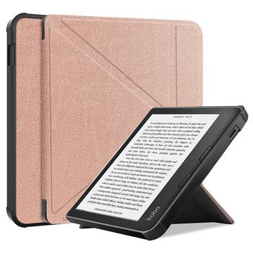 Kobo Libra 2 Origami Stand Folio-hoes - Rose Gold