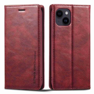 LC.IMEEKE iPhone 14 Wallet Case met RFID - Rood