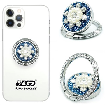 LDG Q01 Sneeuwvlokvorm Strass Ringhouder - Blauw