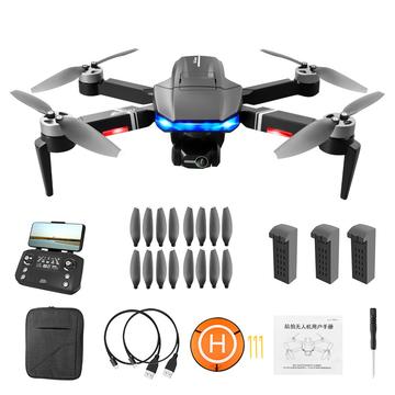 LSRC LSRC-S7S SENTINELS GPS 5G WIFI FPV 4K HD Camera Inklapbare RC Drone 3-Axis Gimbal 28mins Vliegtijd Afstandsbediening Brushless Quadcopter Speelgoed met 3 Batterijen