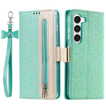 Lace Pattern Samsung Galaxy S23 5G Wallet Case - Groen