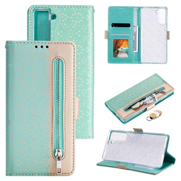 Kantpatroon Samsung Galaxy S21 5G Wallet Case - Groen