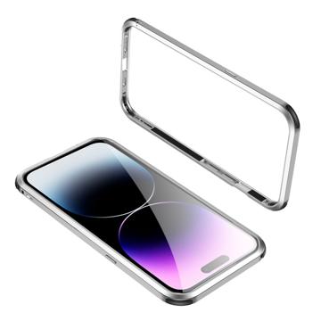 Le-Lock Series iPhone 14 Pro Metalen Bumper - Zilver