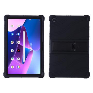 Lenovo Tab M10 Plus Gen 3 Silicone hoesje met kickstand - Zwart