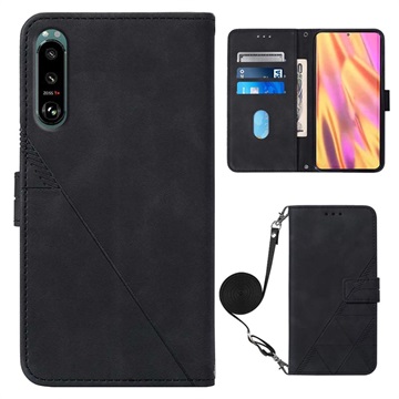 Line Series Sony Xperia 5 III Wallet Case - Zwart