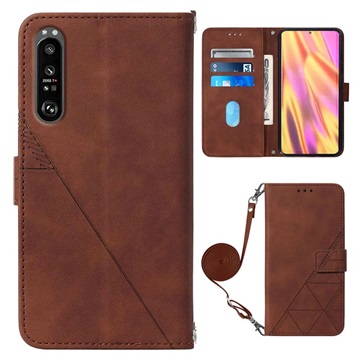 Line Series Sony Xperia 1 III Wallet Case - Bruin