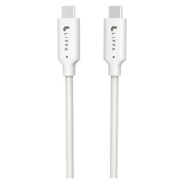 Lippa USB-C / USB-C kabel - 1m, 10Gbps, 100W - Wit