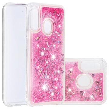 Liquid Glitter Series Samsung Galaxy A20e TPU Case - Roze