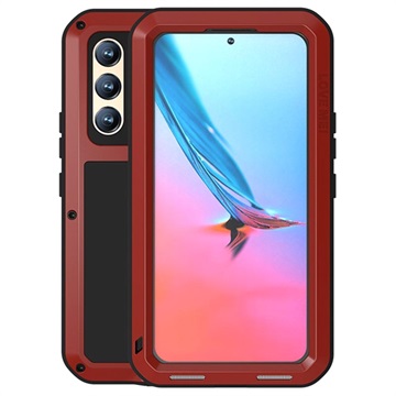 Love Mei Krachtige Samsung Galaxy S22+ 5G Hybrid Case - Rood