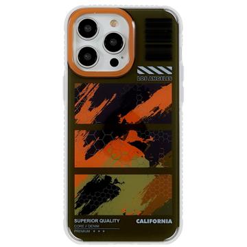 MUTURAL Camouflage Series voor iPhone 14 Pro Max Creative Pattern beschermhoes PC + TPU Anti-kras achterkant - Groen