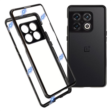 OnePlus 10 Pro Magnetisch Hoesje met Gehard Glas - Zwart