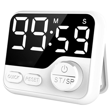 Magnetische Digitale Timer met LED-display - Wit