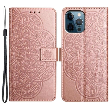 iPhone 16 Pro Mandala Series Portemonnee-hoesje - Rose Gold