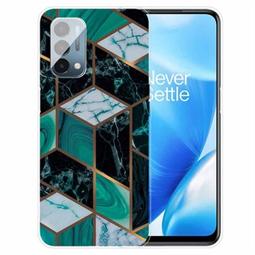 Marmerpatroon OnePlus Nord N200 5G TPU Hoesje - Wit / Groen