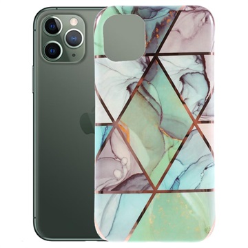 Marble Series iPhone 11 Pro Max TPU Hoesje - Groen / Blauw